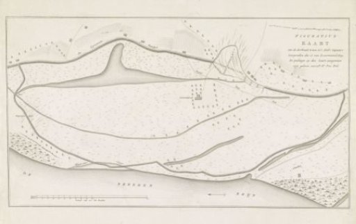 Map of the dike breach at Loo, 1809