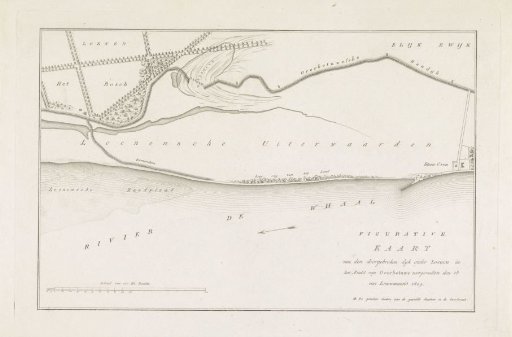 Map of the dike breach below Loenen, 1809