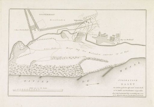 Map of the dike breach below Oosterhout, 1809