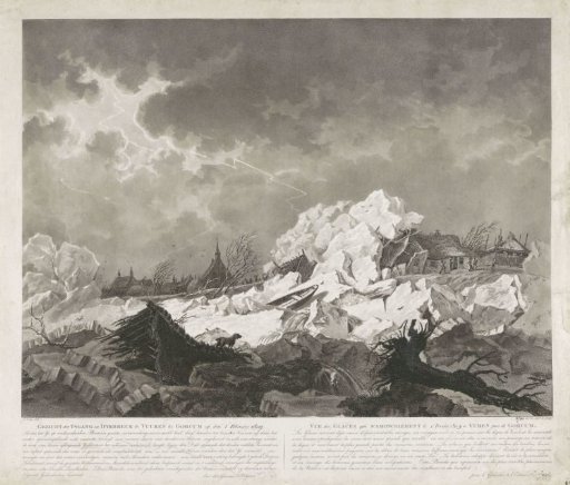Drifting ice at Vuren near Gorcum, 1809