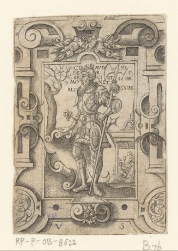 Emperor Claudius in scrollwork frame