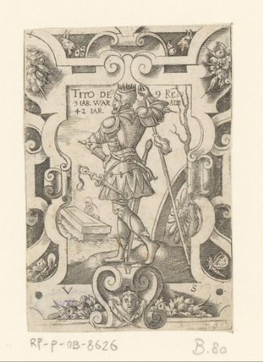 Emperor Titus in scrollwork frame