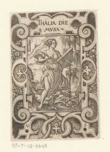 Thalia in a scrollwork frame