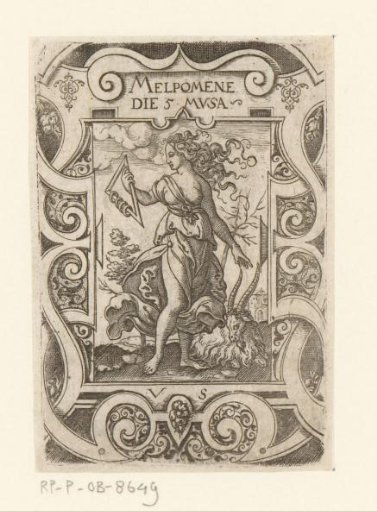 Melpomene in a scrollwork frame