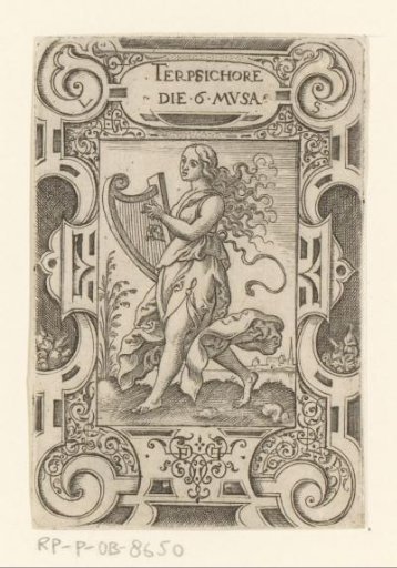 Terpsichore in a scrollwork frame