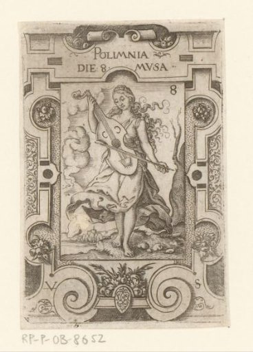 Polyhymnia in a scrollwork frame