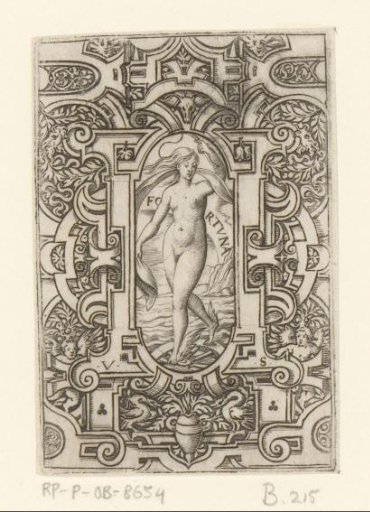 Fortuna in scrollwork frame