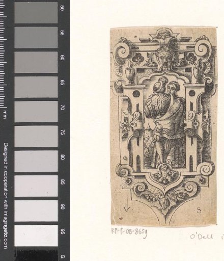 Part of a scabbard with a standing couple