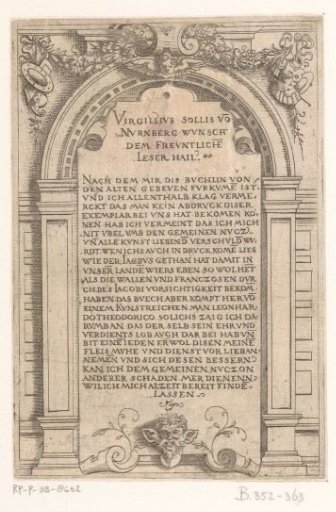 Arch with a message from the printmaker
