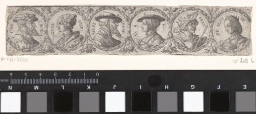 Frieze with six busts in laurel wreaths