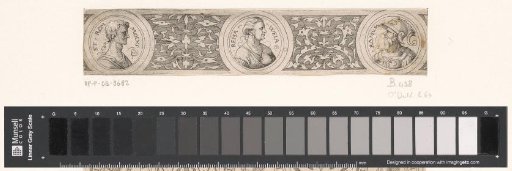 Frieze with three busts in medallions