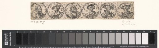 Frieze with six busts in laurel wreaths