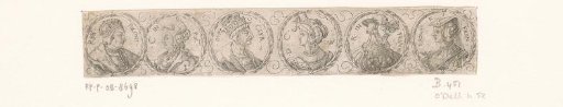 Frieze with six busts in laurel wreaths