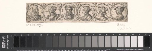 Frieze with six busts in laurel wreaths