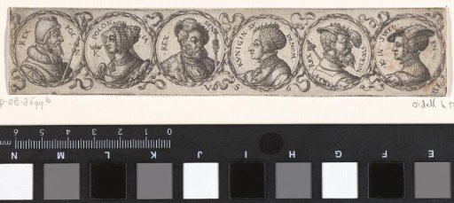 Frieze with six busts in laurel wreaths