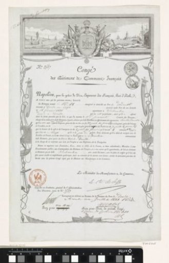 Pass for a vessel belonging to Jan Schouten, 1813