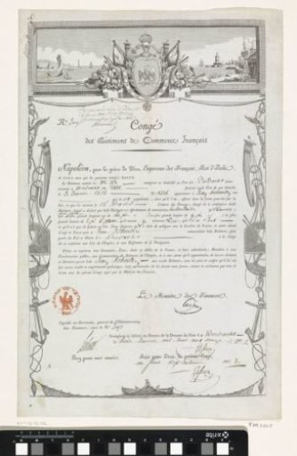 Pass for a vessel belonging to Jan Schouten, 1812