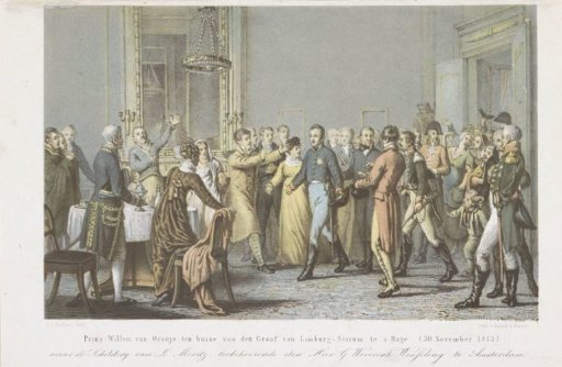Prince of Orange at the house of the Count of Limburg Stirum, 1813