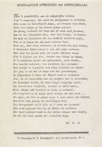Verse Accompanying the Satirical Print on Napoleon, 1813