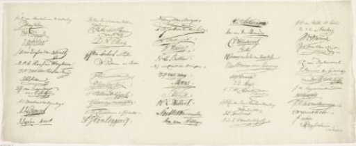 Sheet with signatures of the members of the Assembly of the Notables, 1814