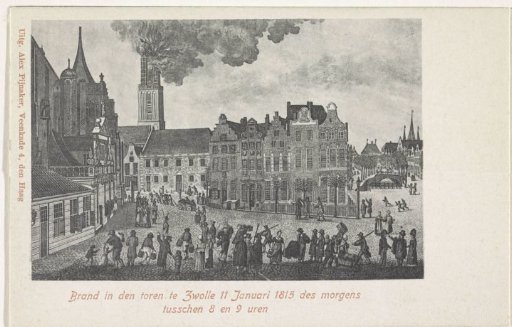 Fire in the Tower of the Basilica of Our Lady of the Assumption in Zwolle, 1815