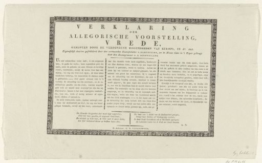 Explanation of the Allegory on the Second Peace of Paris, 1815