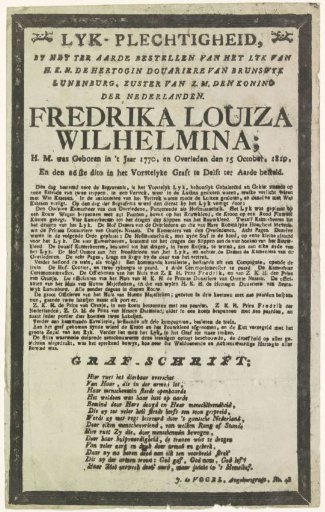 Funeral of Princess Louise of Orange-Nassau, 1819