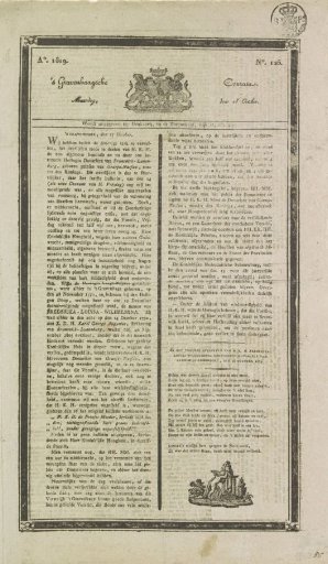 's Gravenhaagsche Courant with news of the death of Princess Louise of Orange-Nassau, 1819
