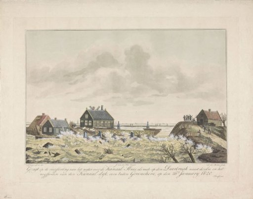Flooding at the Canal Lock near Gorinchem, 1820