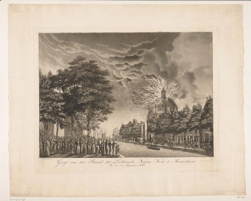 Fire in the New Lutheran Church in Amsterdam, 1822