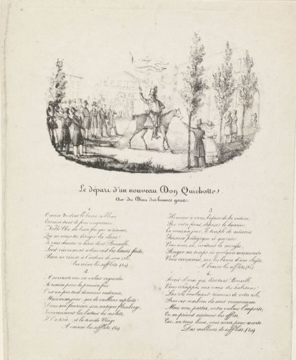 Departure of the new Don Quixote, 1826
