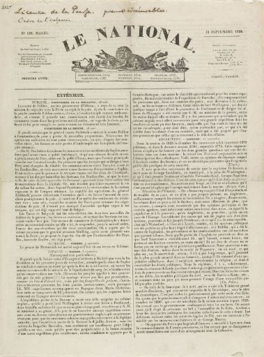 Le National of 15 September 1829
