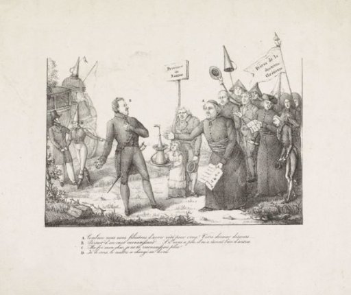 Caricature on Baron G.J.A. de Stassart, 1829