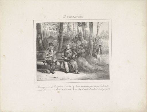 King William I Speaking with a Man in the Park, 1829