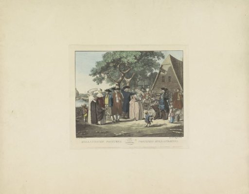 Twelve persons in costumes from various regions, ca. 1820-1830