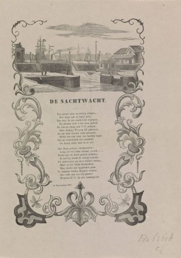 Kermis print of the Amsterdam Nachtwacht for the year 1865