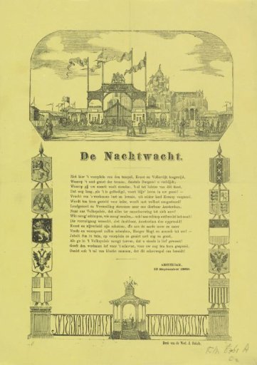 Kermis print of the Amsterdam Nachtwacht for the year 1869