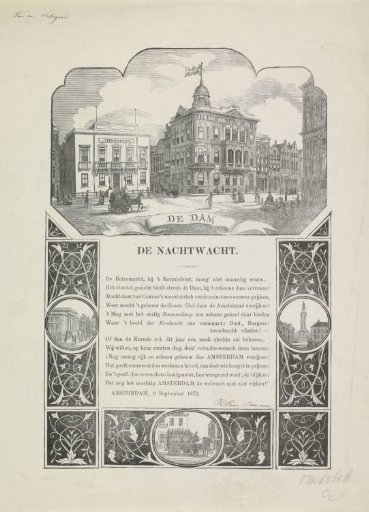 Kermis print of the Amsterdam Nachtwacht for the year 1872