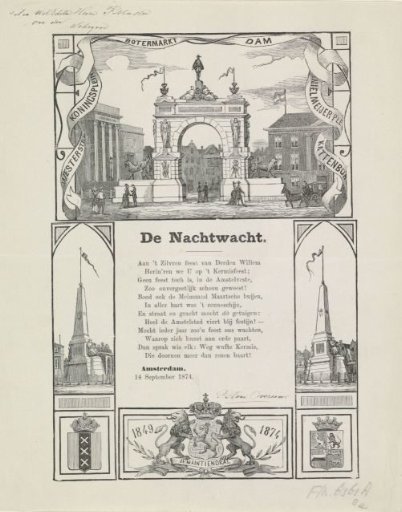 Kermis print of the Amsterdam Nachtwacht for the year 1874