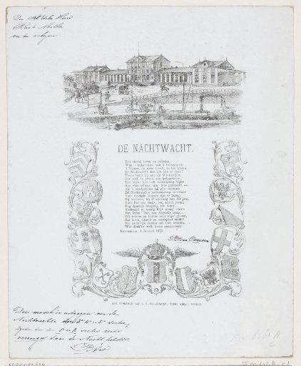 New Year's greeting of the Amsterdam Nachtwacht for the year 1879