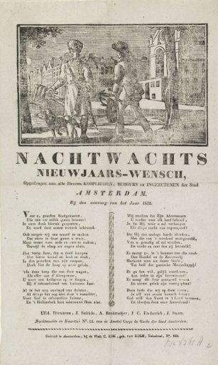 New Year's greeting of the Amsterdam Nachtwacht for the year 1833