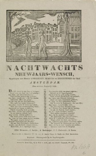 New Year's greeting of the Amsterdam Nachtwacht for the year 1836