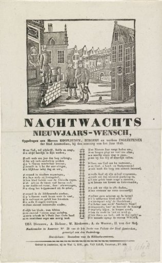 New Year's greeting of the Amsterdam Nachtwacht for the year 1845