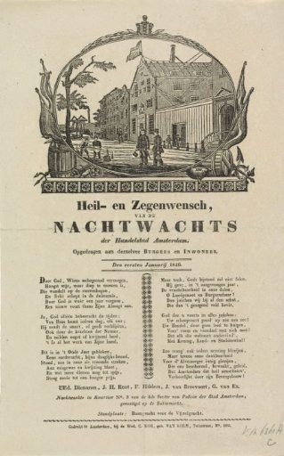New Year's greeting of the Amsterdam Nachtwacht for the year 1846