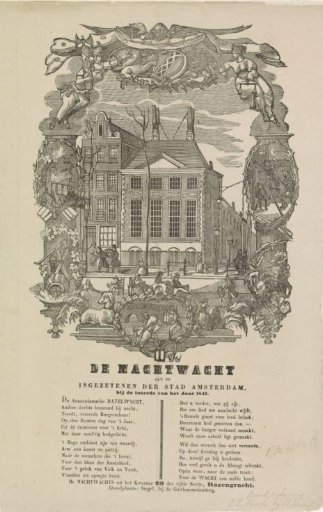 New Year's greeting of the Amsterdam Nachtwacht for the year 1847