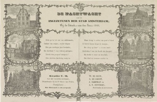 New Year's greeting of the Amsterdam Nachtwacht for the year 1848