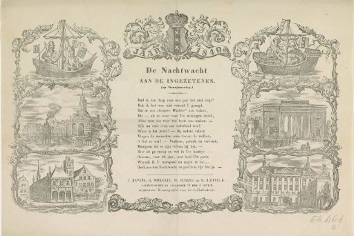 New Year's greeting of the Amsterdam Nachtwacht for the year 1849