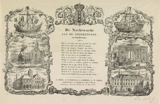 New Year's greeting of the Amsterdam Nachtwacht for the year 1849