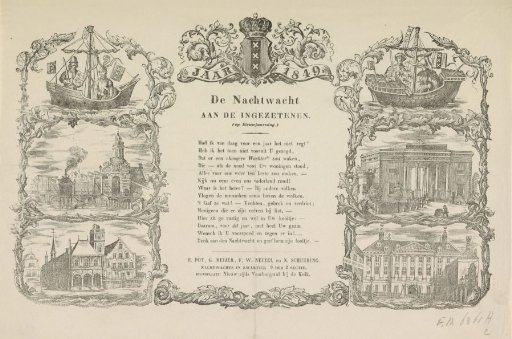 New Year's greeting of the Amsterdam Nachtwacht for the year 1849