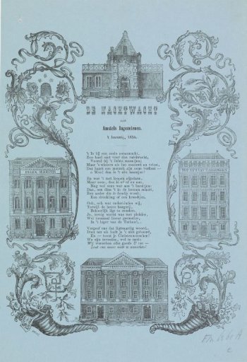 New Year's greeting from the Amsterdam Night Watch for the year 1854